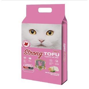 Соєвий наповнювач Strong Tofu Premium для котячого туалету, з ароматом полуниця 6 л 03462 фото