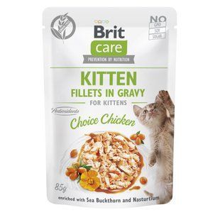 НАБІР Вологий корм Brit Care Cat для кошенят, філе курки в соусі 8х85 г 101047_набір фото