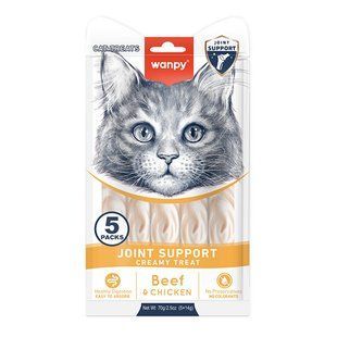 Функциональное лакомство Wanpy Creamy Lickable Treats Joint Support для взрослых котов, поддержка суставов, говядина с курицей 70 г RAC-70 фото