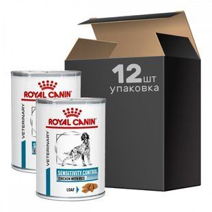 Вологий корм Royal Canin Sensitivity Control для собак з харчовою алергією або непереносимістю, з куркою 12х410 г 40260040_12 фото