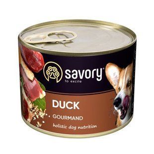 Вологий корм Savory Dog Adult для дорослих собак усіх порід, з качкою у паштеті 200 г 30464 фото