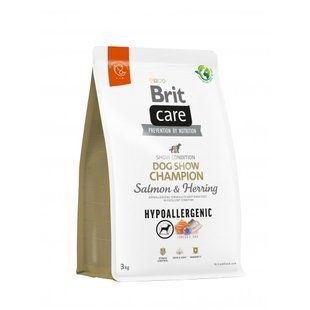 Сухой корм Brit Care Dog Hypoallergenic Dog Show Champion для взрослых выставочных собак, с лососем и селедкой 3 кг 172227 фото