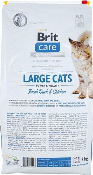 Сухой корм Brit Care Cat GF Large cats Power & Vitality для взрослых котов крупных пород, с уткой и курицей 7 кг 171309/0907 фото