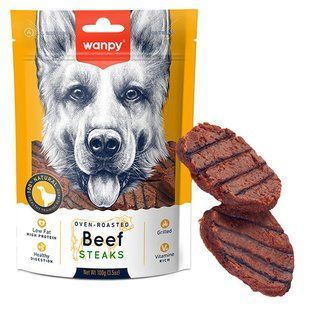 Ласощі Wanpy Grilled Beef Steak для собак, стейк гриль яловичина та курка 100 г MA-31 фото