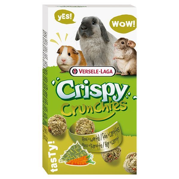 Лакомство Versele-Laga Crispy Crunchies Hay + Carrot для кроликов и грызунов, с сеном и морковью 75 г 620915 фото