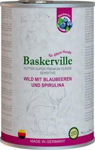 Вологий корм Baskerville Sensitive для дорослих собак, з олениною 800 г 21587 фото