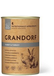 Вологий корм Grandorf Dog Adult для дорослих собак, з кроликом та індичкою 400 г 99402 фото