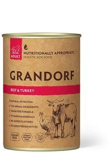 Вологий корм Grandorf Dog Adult для дорослих собак, з яловичиною та індичкою 400 г 99404 фото