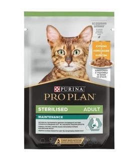 Влажный корм Purina Pro Plan Cat Sterilised для взрослых стерилизованных котов, с курицей, соус 85 г 12514076 фото
