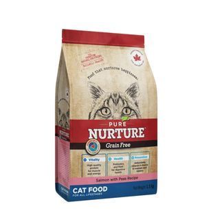 Беззерновий сухий корм для котів на всіх стадіях життя Pure Nurture Grain Free з лососем та горохом 1.5 кг 3036 фото
