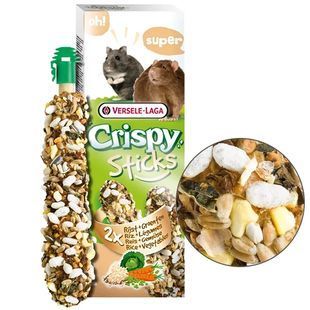 Ласощі Versele-Laga Crispy Sticks Rice & Vegetables для хом&rsquo;яків, щурів та мишей, з рисом та овочами 110 г 620687 фото