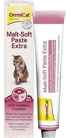 Вітамінізовані ласощі GimCat Malt-Soft Paste Extra для дорослих котів, виведення шерсті зі шлунку 200 г G-417127/417943 фото