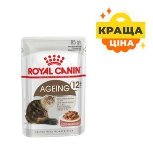 Вологий корм Royal Canin Ageing 12+ для літніх котів старше 12 років, шматочки в соусі 85 г 40820010 фото
