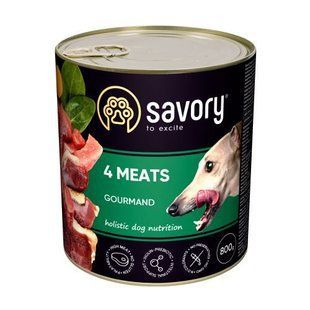Вологий корм Savory Dog Adult для дорослих собак усіх порід, з чотирма видами м&rsquo;яса у паштеті 800 г 30402 фото