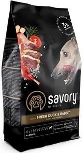 Сухий корм Savory Dog Adult All Breeds для дорослих собак усіх порід, зі свіжим м&rsquo;ясом качки та кроликом 3 кг 30174 фото
