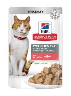 Вологий корм Hill's Science Plan Feline Sterilised Cat для дорослих стерилізованих котів, з лососем 85 г 603989 фото