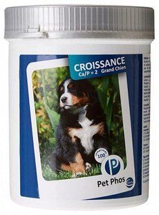 Вітаміни Pet-Phos Croissance для собак великих порід, вітамінно-мінеральний комплекс 100 таблеток 220048A фото