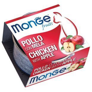 Вологий корм Monge Fruit для дорослих котів, з куркою та яблуками 80 г 70013345 фото