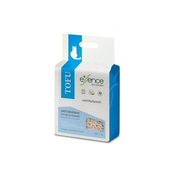 Соєвий наповнювач Essence Tofu Natural для котячого туалету, без аромату 6 л 920031 фото