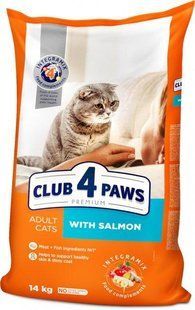 Сухой корм Клуб 4 Лапы Adult Cat Premium для взрослых котов, с лососем 14 кг B4630501 фото