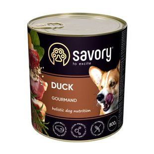 Вологий корм Savory Dog Adult для дорослих собак усіх порід, з качкою у паштеті 800 г 30488 фото