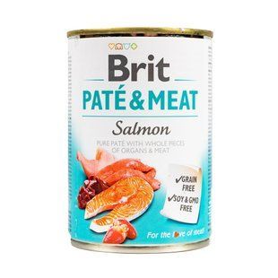 Влажный корм Brit Pat&eacute; & Meat Dog для взрослых собак, с лососем 400 г 100864/100071/0267 фото
