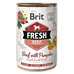 Влажный корм Brit Fresh Beef with Pumpkin для взрослых собак всех пород, говядина и тыква 400 г 100158/3886 фото