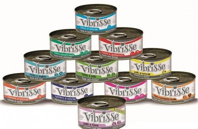 Вологий корм Vibrisse для дорослих котів, шматочки тунця та креветок у власному соку 70 г A1018773 фото