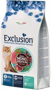 Сухий корм Exclusion Adult Sterilized Cat для дорослих стерилізованих котів всіх порід, з тунцем 12 кг 05803 фото