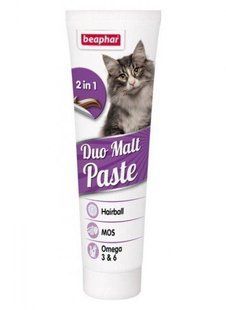 Паста Beaphar Duo Malt Paste для котів, виведення шерсті зі шлунка 100 г 13690/12958 фото