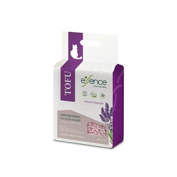 Соєвий наповнювач Essence Tofu Lavender для котячого туалету, з ароматом лаванди 6 л 920024 фото