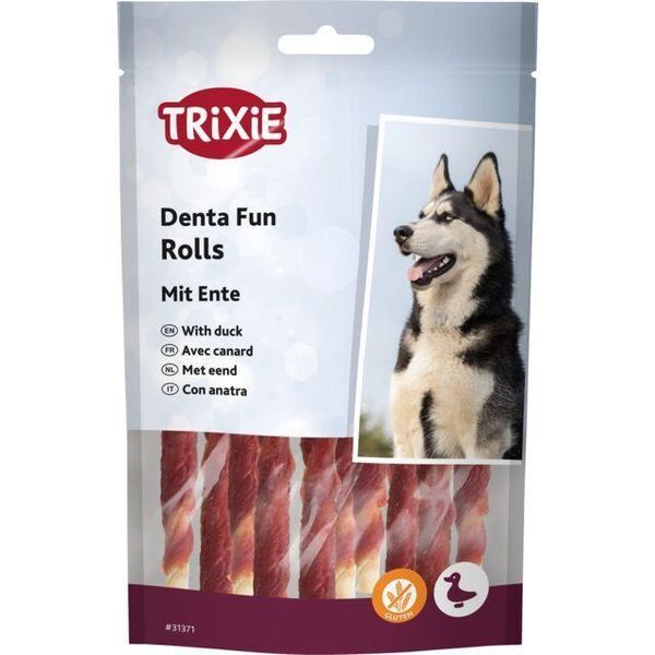 Ласощі Trixie Denta Fun для дорослих собак, качка 12 см 80 г TX-31371 фото