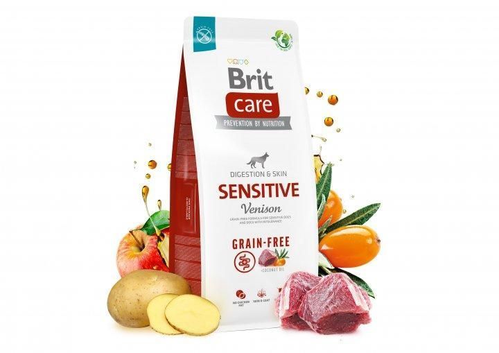 Сухой корм Brit Care Dog Grain-free Sensitive для взрослых собак с чувствительным пищеварением, с олениной 3 кг 172209 фото