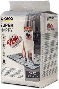 Пелюшки Croci Super Nappy для собак та цуценят всіх порід, принт газета C6028720 фото