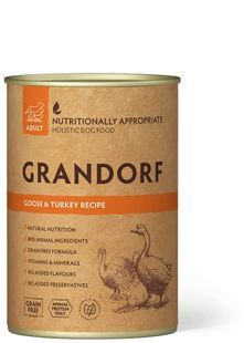 Вологий корм Grandorf Dog Adult для дорослих собак, з м'ясом гусака та індичкою 400 г 12131 фото