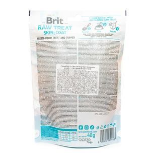 Ласощі Brit Raw Treat Digestion Freeze-dried для дорослих собак усіх порід, поліпшення шкіри та шерсті, з рибою та куркою 40 г SZ-111232 фото
