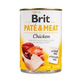 Влажный корм Brit Pat&eacute; & Meat Dog для взрослых собак, с курицей 400 г 100859/100073/0281 фото