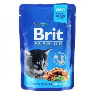 Влажный корм Brit Premium Cat для котят, кусочки курицы в соусе 100 г 100274 /506026 фото