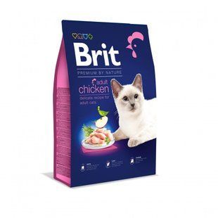 Сухий корм Brit Premium By Nature для дорослих котів, з куркою 8 кг 171867 фото
