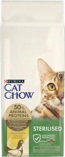 Сухой корм Cat Chow Sterilized для взрослых стерилизованных котов, с курицей 15 кг 3650269 фото