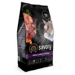 Сухий корм Savory Adult Cat Sterilised для дорослих стерилізованих котів, з ягнятиною та куркою 2 кг 30112 фото