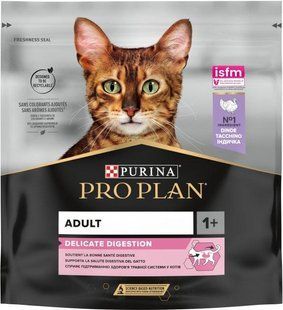 Сухий корм Pro Plan Cat Delicate для дорослих котів з чутливим травленням, з індичкою 400 г 3650633 фото