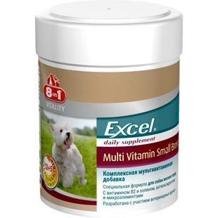 Вітаміни 8in1 Excel &laquo;Multi Vitamin Small Breed&raquo; для дорослих собак дрібних порід, мультивітамін для здорового розвитку 70 таблеток 660471 /109372 фото
