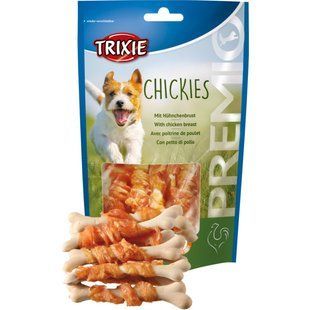 Ласощі Trixie Chickies для дорослих собак, кальцій з курячою грудкою 100 г 31591 фото