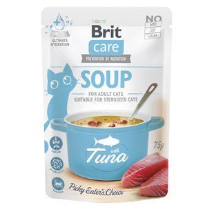 Влажный корм Brit Care Soup Tuna для взрослых котов, суп с тунцем 75 г 101058 фото
