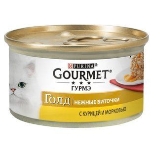 Вологий корм для котів Gourmet Gold Savoury Cake Chicken & Carrot 85 г з куркою та морквою 3650518/442207 фото
