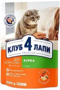 Сухой корм Клуб 4 Лапы Adult Cat Premium для взрослых котов, с курицей 900 г B4620411 фото