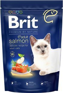 Сухий корм Brit Premium By Nature для дорослих котів, з лососем 1.5 кг 171860 фото