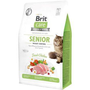 Сухий корм Brit Care Cat GF Senior Weight Control для літніх котів із зайвою вагою, з куркою 400 г 171315/0952 фото