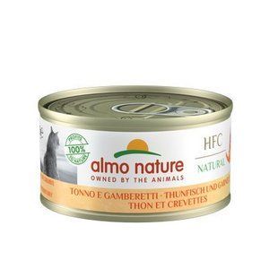 Вологий корм Almo Nature HFC Cat Natural для дорослих котів, шматочки тунця та креветки в соусі 70 г 5023H фото